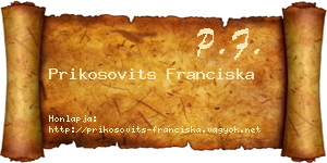 Prikosovits Franciska névjegykártya